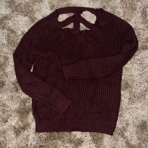Maroon open back sweater